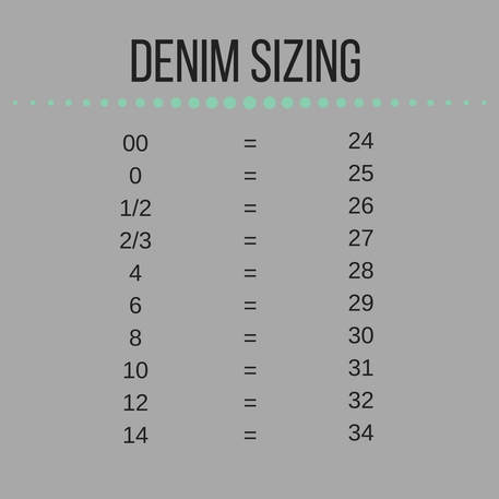 Hue Denim Size Chart